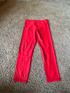 ZYIA Bright Red Womans Active Leggings Metallic